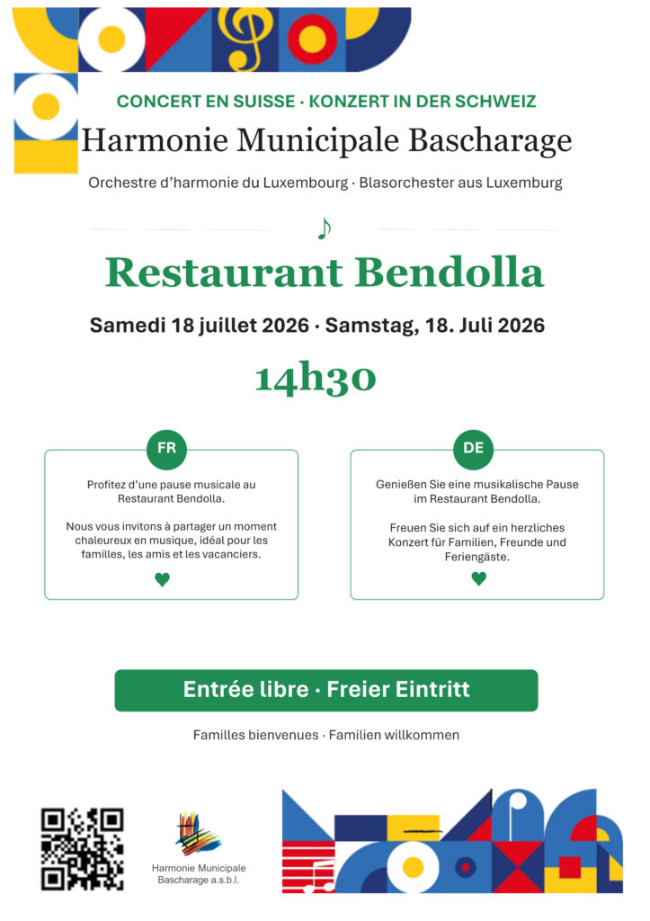 Flyer Concert en Suisse - Restaurant Bendolla